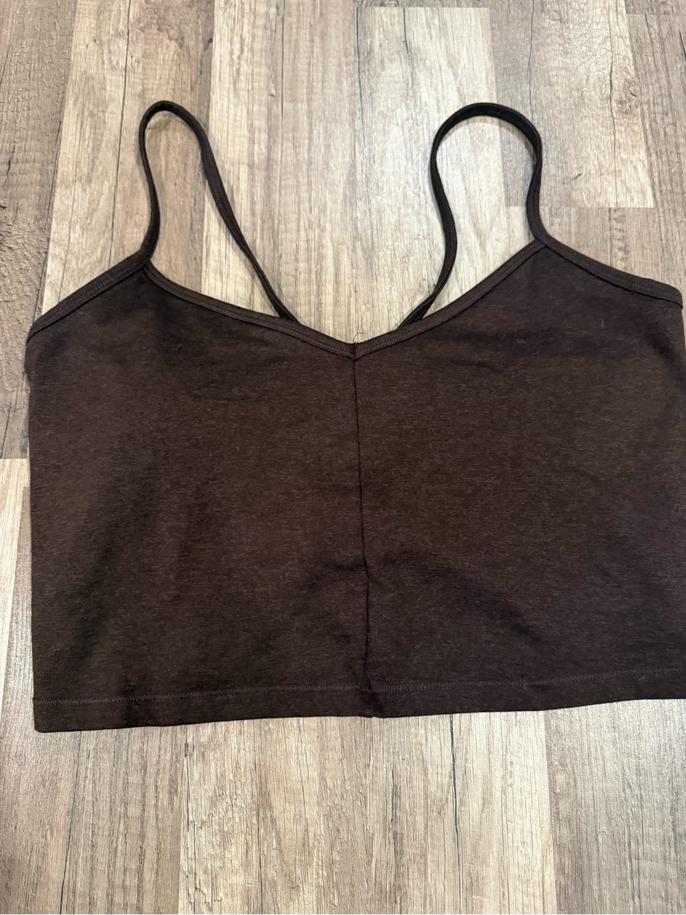 all in motion Dark Brown Cropped V-Neck Camisole